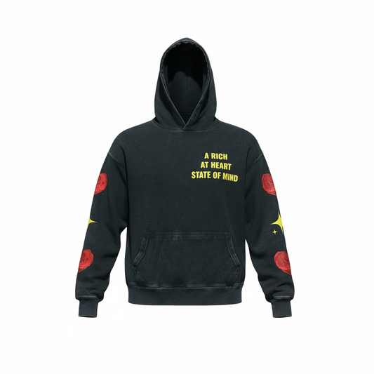 The Mindset Hoodie (Acid Wash) Black