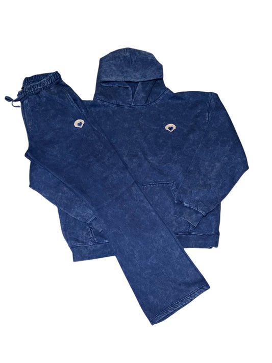 Acid wash Sweatsuit (Blue Heart)